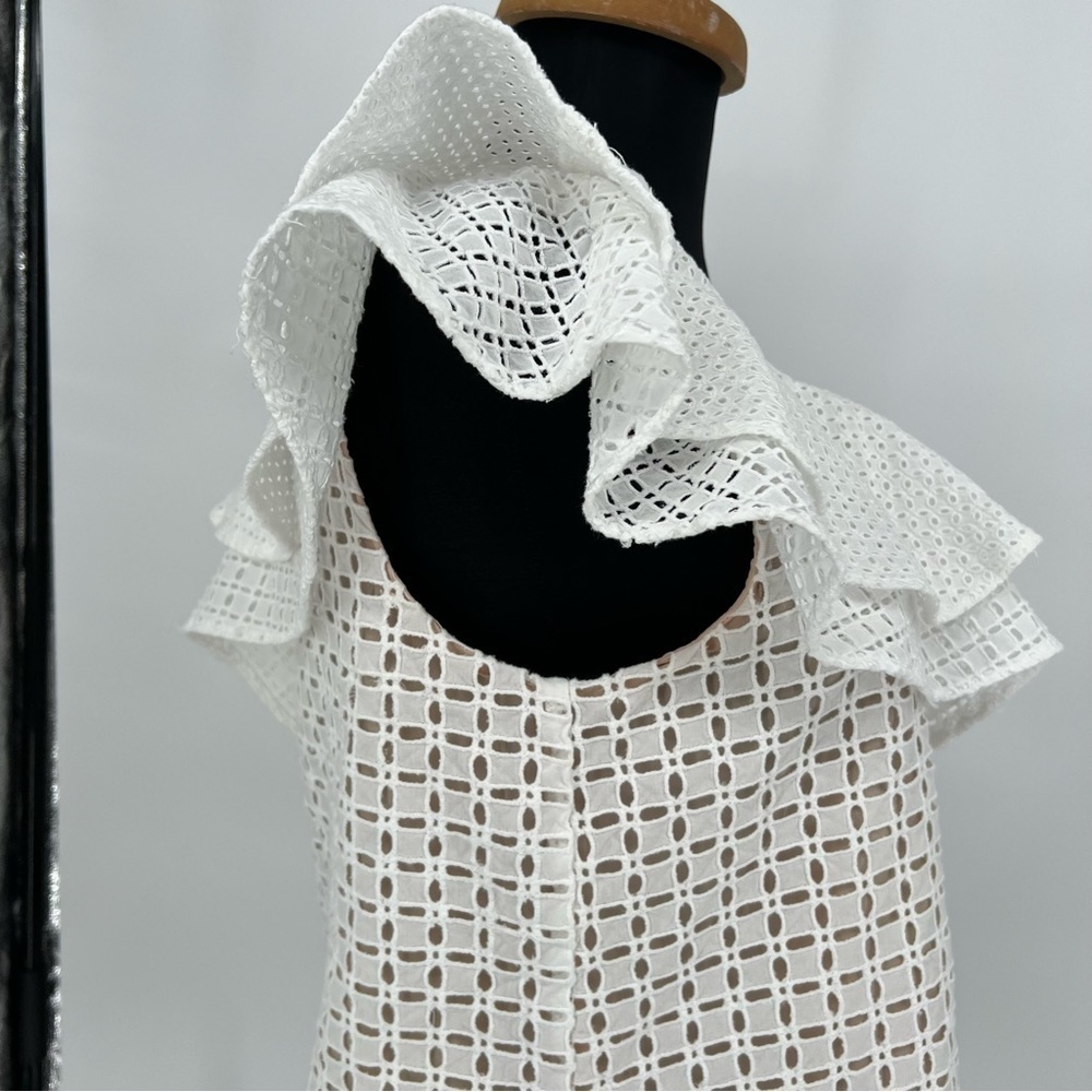 J. Crew One Shoulder Ruffle‎ Eyelet Top - Picture 8 of 15